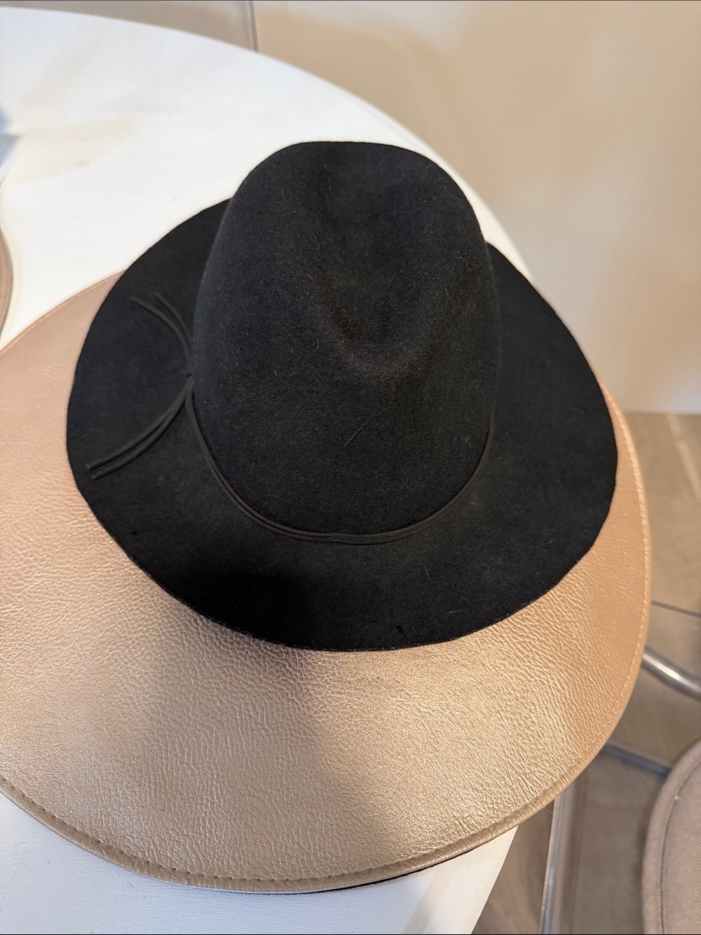 Nine West Classic Black Wool Fedora Hat -